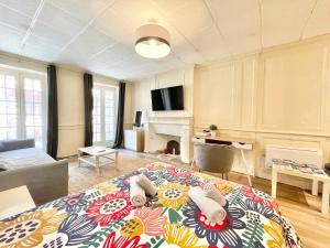 TV a/nebo společenská místnost v ubytování Le Kereon - Coeur du centre historique, rues pietonnes !