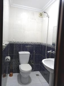 a bathroom with a toilet and a sink at Hyatt Residence Casa Voyageur in Casablanca +18 photos