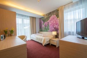 Posteľ alebo postele v izbe v ubytovaní Hotel Slovan