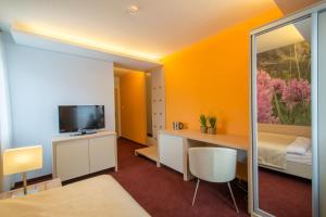 Televízia a/alebo spoločenská miestnosť v ubytovaní Hotel Slovan