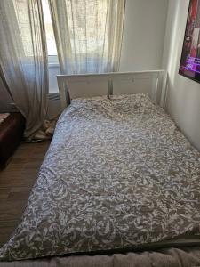 a bed in a bedroom with a bedspread on it at Studio Leone Sunčana Planina in Kopaonik