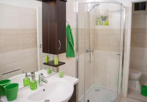 Kúpeľňa v ubytovaní Lovag Apartman