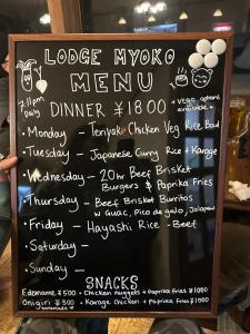 Certifikát, hodnocení, plakát nebo jiný dokument vystavený v ubytování Lodge Myoko