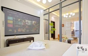 Voodi või voodid majutusasutuse Su Man Designer River View Hotel宿漫设计师江景酒店重庆洪崖洞店 toas