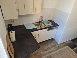 Kuchyň nebo kuchyňský kout v ubytování Ferienwohnung Dippoldiswalde