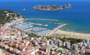 an aerial view of a harbor with boats in the water at SunandSea in L'Estartit