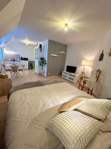 Ένα ή περισσότερα κρεβάτια σε δωμάτιο στο Appartement L Escale à Tillé