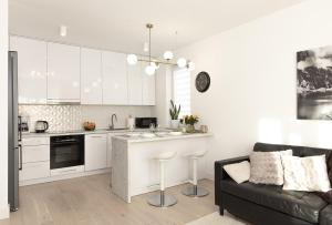 Η κουζίνα ή μικρή κουζίνα στο Luxus Apartament Joanna