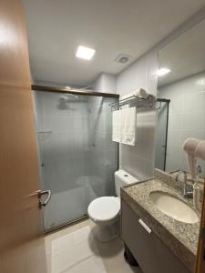 Koupelna v ubytování Manaira Apart-Hotel Confort