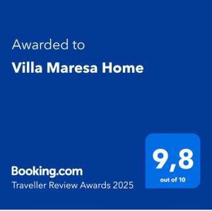 a screenshot of a cell phone with the text awarded to villa marsa home at Villa Maresa Home in Realmonte +42 photos