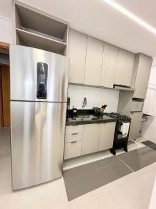 Kuchyň nebo kuchyňský kout v ubytování Apartamento à 80m da orla de Maceió