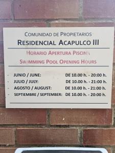 Certifikát, hodnocení, plakát nebo jiný dokument vystavený v ubytování Apartamento Acapulco III Primera linea