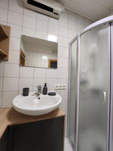 Phòng tắm tại Ferienwohnung Reich