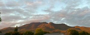 a view of a mountain range with a cloudy sky at Levangrey in George