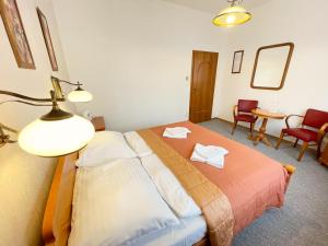 Postel nebo postele na pokoji v ubytování Apartmány Aurelius