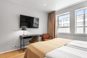 TV a/nebo společenská místnost v ubytování Alva Hotel Brautarholt