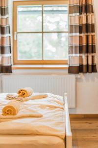 Posteľ alebo postele v izbe v ubytovaní Dachstein Chalet Goisern