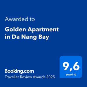 Certifikát, hodnocení, plakát nebo jiný dokument vystavený v ubytování Golden Apartment in Da Nang Bay