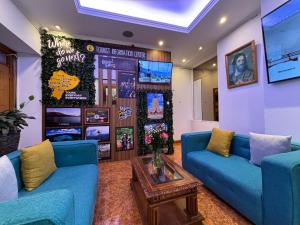 TV a/nebo společenská místnost v ubytování Hotel David