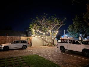 two cars parked in a parking lot at night at Fiddlewood Fields Guest House in Grahamstown