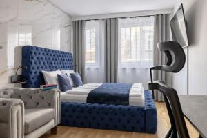 Postel nebo postele na pokoji v ubytování EA- Design Apartment nähe Hauptplatz