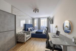 Postel nebo postele na pokoji v ubytování EA- Design Apartment nähe Hauptplatz