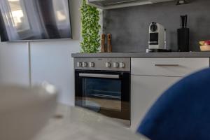 Kuchyň nebo kuchyňský kout v ubytování EA- Design Apartment nähe Hauptplatz