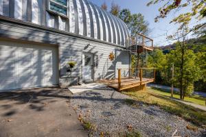 a house with a domed roof and a ramp leading to a garage at Spacious Family Retreat, North Nashville - Perfect Blend of Comfort & Nashville Vibes in Goodlettsville