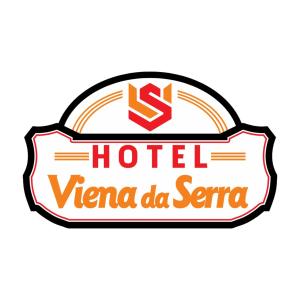 a label for a hotel venna da serbia with a sign at hotel viena da serra in Luziânia