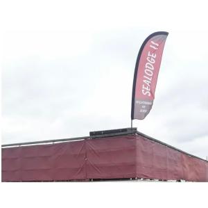a banner on top of a stage with a flag at Sealodge II Huus & Meer in Ortmühle