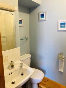 a bathroom with a white toilet and a sink at The Pathway Guesthouse in Whitby +30 photos