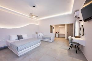 Santorinn Suites Fira的电视和/或娱乐中心