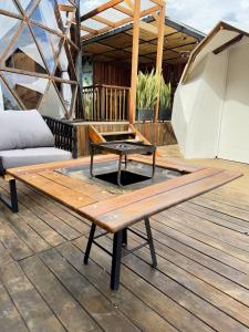 Balkón nebo terasa v ubytování MACA GLAMPING