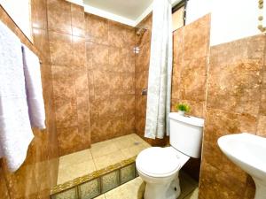 Koupelna v ubytování Habitaciónes Matrimoniales en Baños de Agua Santa con baño privado