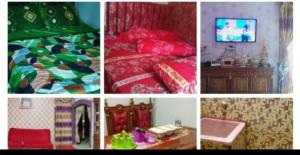 a collage of different pictures of a bedroom at Hafiz Homestay in Pagaralam