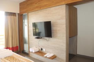 Turtle Beach Resort - Morjim的电视和/或娱乐中心
