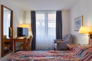 TV a/nebo společenská místnost v ubytování Hotel Hine Adon Fribourg