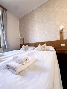 Postel nebo postele na pokoji v ubytování Hotel Apollon