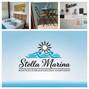 een collage van drie foto's van een strandvakantie appartement bij Stella Marina in Montesilvano
