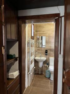 un baño con lavabo e inodoro en Hacı Rıfatlar Konağı, en Taraklı