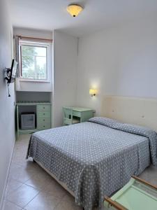 a bedroom with a bed and a window at Hotel Dania in Sorrento
