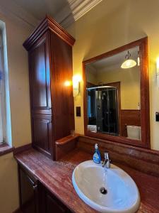 a bathroom with a sink and a mirror at Royal in Kraków +8 photos