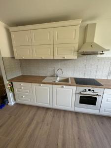 Kuchyň nebo kuchyňský kout v ubytování Apartmány U Malého prince