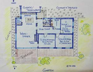 Κάτοψη του Ferienhaus AlmauBayern - mit Berblick und großem Garten
