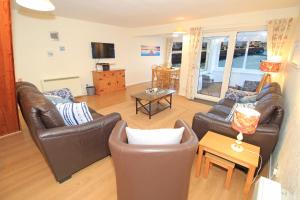 Χώρος καθιστικού στο River's Edge Penthouse