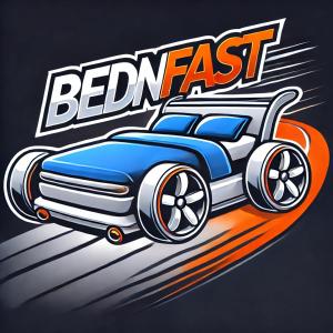 a drawing of a blue truck with the words bedon fast at Bed'n Fast Savona in Savona