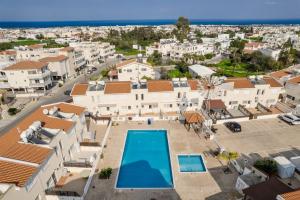 an aerial view of a villa with a swimming pool at Villa Poppy in Paralimni