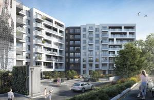 Einrichtung eines Apartmenthauses mit Parkplatz in der Unterkunft Illumina nowoczesny apartament 50m2, spokojna okolica, 25min do centrum in Krakau