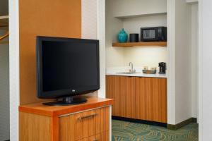 SpringHill Suites by Marriott Chicago Southwest at Burr Ridge Hinsdale的电视和/或娱乐中心