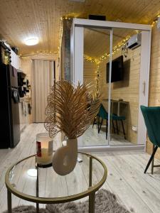 TV a/nebo společenská místnost v ubytování Tiny House v Balijském stylu v srdci Slovácka